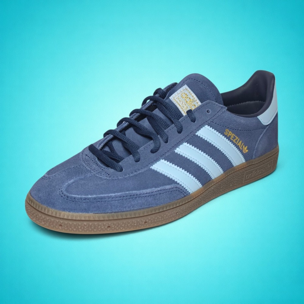 Adidas Handball Spezial Mens Size 9 Navy Blue Suede Gum Sole Sneakers BD7633